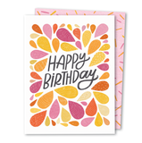 The Noble Paperie - Happy Birthday | Flower Petal Pattern Bright Birthday Card