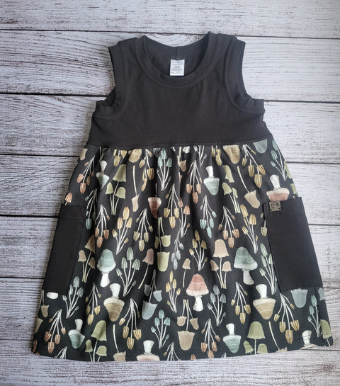 Sew BeYOUtful - Children's Grow with Me Gathered Tank Dress | Mushroom