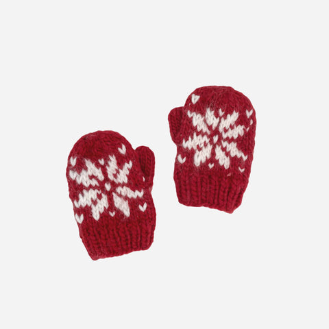 The Blueberry Hill - Snowflake Mittens | Red