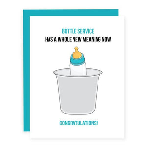 Pretty by Her - Baby Bottle Service Card | Funny Pregnancy Card