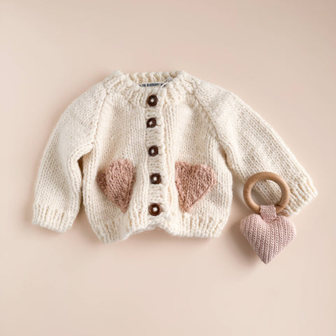 The Blueberry Hill - Heart Cardigan | Blush