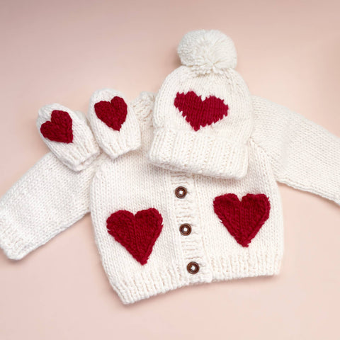 The Blueberry Hill - Heart Beanie | Red