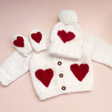 The Blueberry Hill - Heart Cardigan, Red | Baby & Kid Apparel Sweater Valentine's