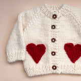 The Blueberry Hill - Heart Cardigan, Red | Baby & Kid Apparel Sweater Valentine's