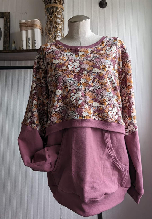 Sew BeYOUtful - Adult Nursing Pullover | Mauve Floral