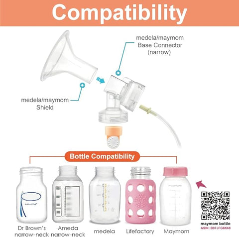 Maymom - Medela Compatible | MyFit Narrow Mouth Base Connector 2 pack