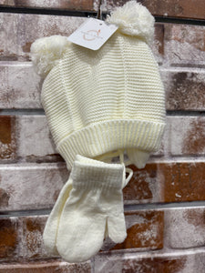 Sugar and Maple - Cream Hat + Mitten Set | 0-6 months