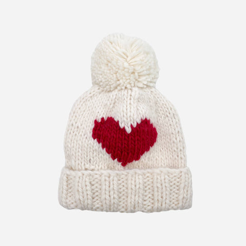 The Blueberry Hill - Heart Beanie | Red