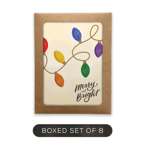 The Noble Paperie - Merry + Bright | Holiday Rainbow Christmas - Boxed Set of 8