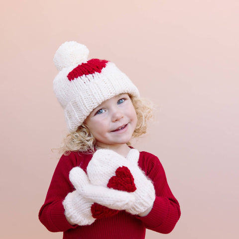 The Blueberry Hill - Heart Beanie | Red