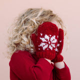 The Blueberry Hill - Snowflake Mittens | Red