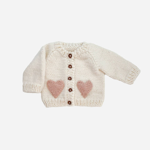 The Blueberry Hill - Heart Cardigan | Blush