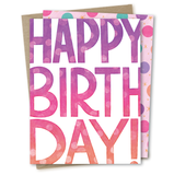 The Noble Paperie - Happy Birthday | Block Lettering Purple Simple Birthday Card