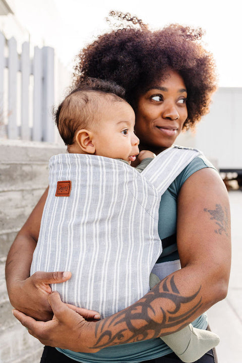 Happy Baby - Versa Baby Carrier | French Stripe + Desert Tan Webbing