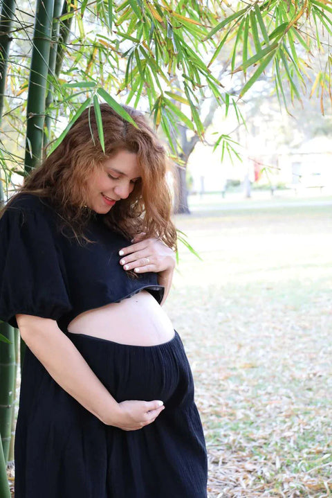 MLM Brand - Tiered Breastfeeding Dress in Black