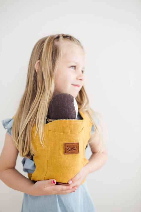 Happy Baby - Doll Carrier | Marigold + Black Webbing